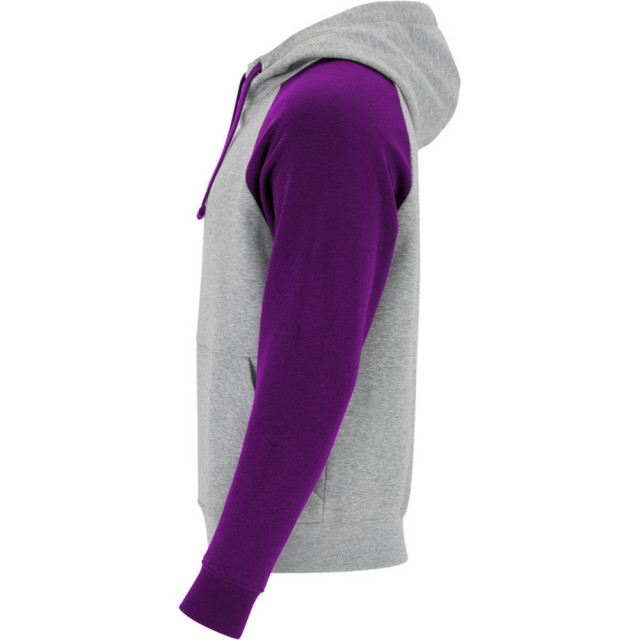 Roly Badet tweekleurige uniseks volwassen hoodie UTLT5609_heathergreypurple large