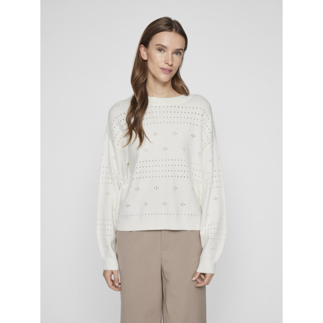 Vila Viril ls o-neck pointelle knit top off-white 4219.02.0005 large