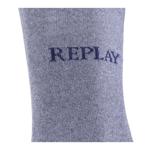 Replay Uniseks adult logo melange sokken (set van 3) UTLT4845_greymelangedarkblue large
