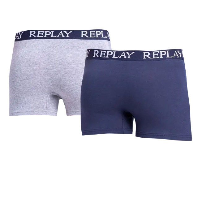 Replay Heren boxershort melange (set van 2) UTLT5111_greymelangeindigo large