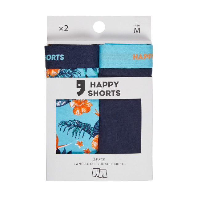 Happy Shorts Heren boxershorts met lange pijpen boxer briefs flower print 2-pack HS-J-1122LONG large
