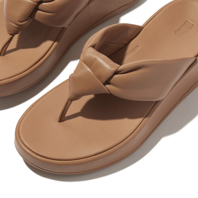 FitFlop F-mode knot soft-leather flatform toe-post sandals IY1 large