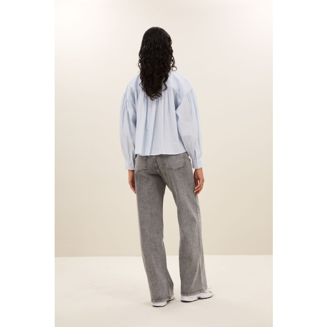 By-Bar Amsterdam sarah short chambray blouse 23512037 light blue 06615.210.0003 large