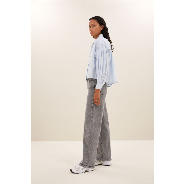 By-Bar Amsterdam sarah short chambray blouse 23512037 light blue 06615.210.0003 large