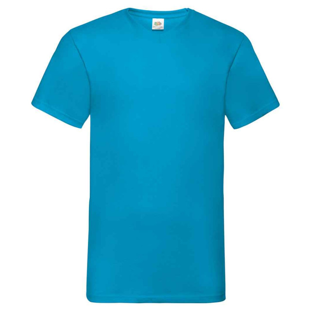 Fruit of the Loom Unisex adult waardevol v hals t-shirt UTLT2574_azureblue large