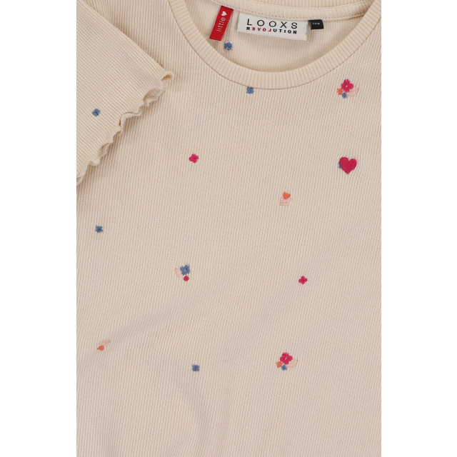 Looxs Revolution T-shirt ribjersey mini borduursels voor meisjes in de kleur 2511-7416-894 large
