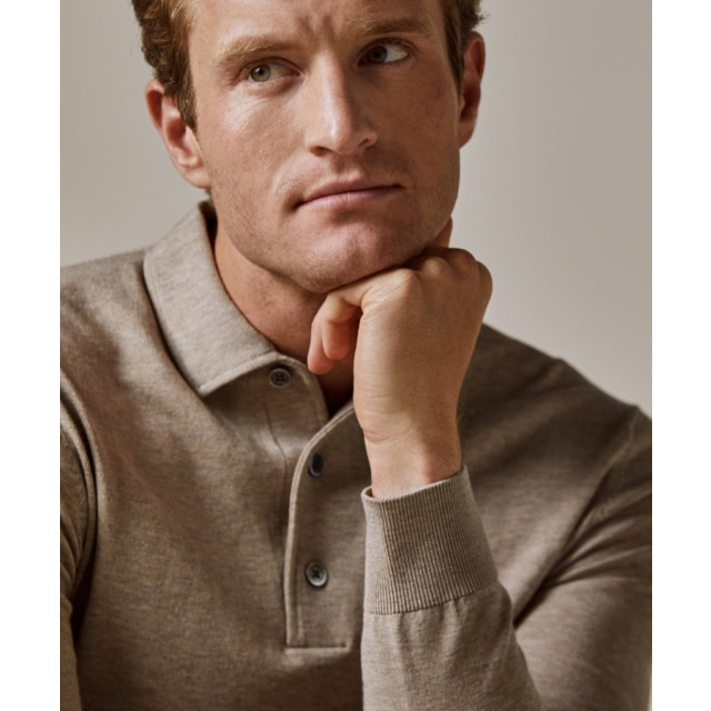 Profuomo Pp2j00009c f beige heren trui met polokraag profu F/PP2J00009C large