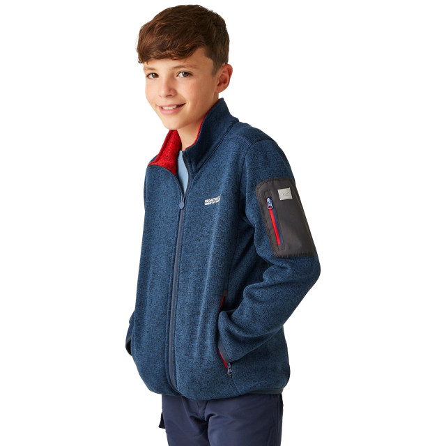 Regatta Kinder/kinder newhill fleece jas UTRG8902_moonlightdenimdangerred large