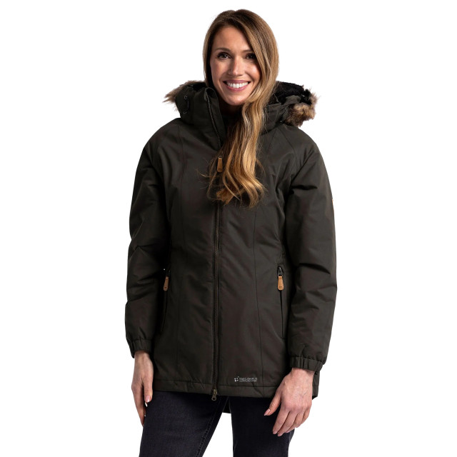 Trespass Dames celebrity geïsoleerd extra lange parka jas UTTP4190_darkvine large
