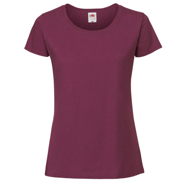 Fruit of the Loom Dames iconic 190 t-shirt UTLT6250_burgundy large