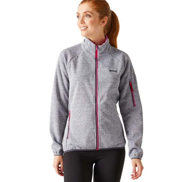 Regatta Dames ravenhill full zip fleece top UTRG9742_whiteflamingopink large