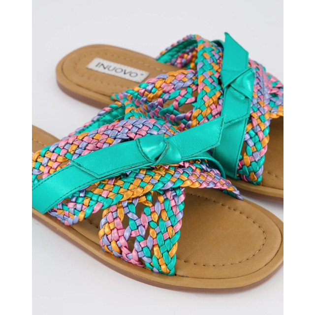 Gibaldi Dames braided slipper metallic 965017-Metallic Green large