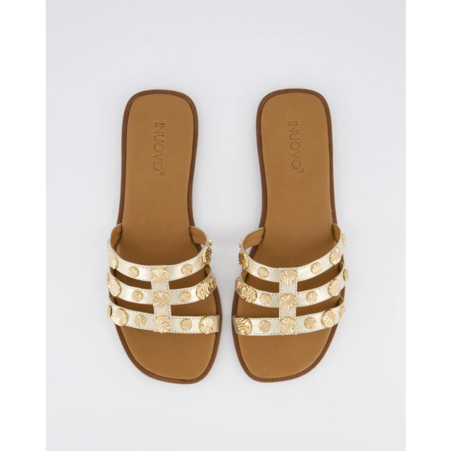 Gibaldi Dames plate studded slipper 981065-Gold large