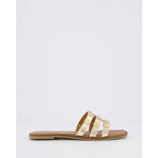 Gibaldi Dames plate studded slipper 981065-Gold large