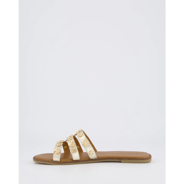 Gibaldi Dames plate studded slipper 981065-Gold large