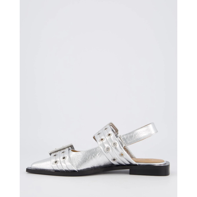 Ganni Dames chunky buckle ballerina zilver S2725-18 large