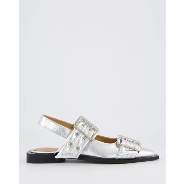 Ganni Dames chunky buckle ballerina zilver S2725-18 large