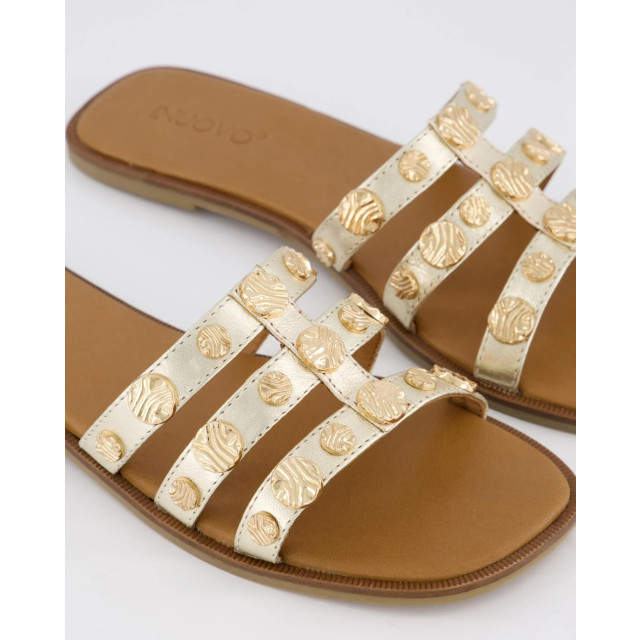 Gibaldi Dames plate studded slipper 981065-Gold large