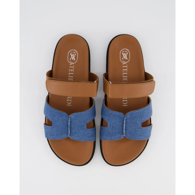 Gibaldi Dames ibiza slipper jeans/bruin 9092-Denim Tan large