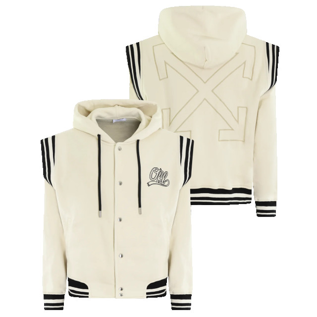 Off White Heren off fleece varsity hoodie OMEK003S25JER001-0B0B large