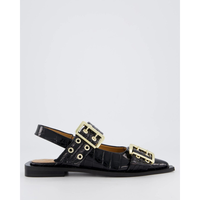 Ganni Dames chunky buckle ballerina auberg S2796-99 large