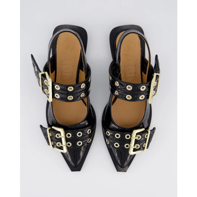 Ganni Dames chunky buckle ballerina auberg S2796-99 large