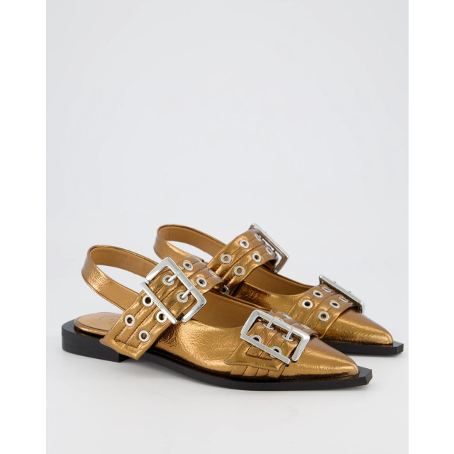 Ganni Dames chunky buckle ballerina zwart S2799-99 large