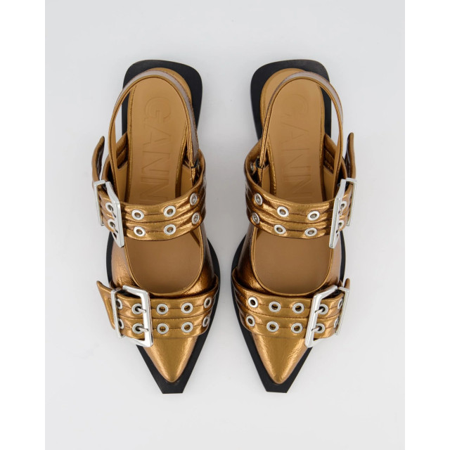 Ganni Dames chunky buckle ballerina zwart S2799-99 large