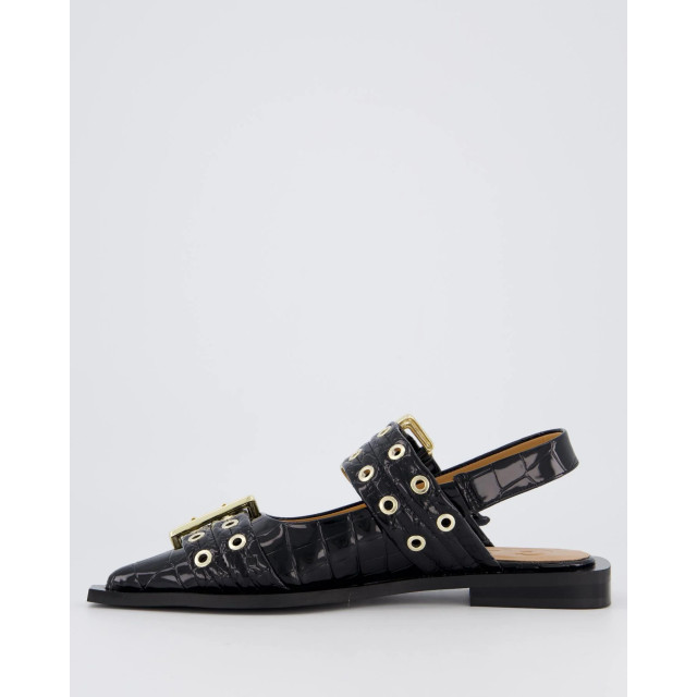 Ganni Dames chunky buckle ballerina auberg S2796-99 large