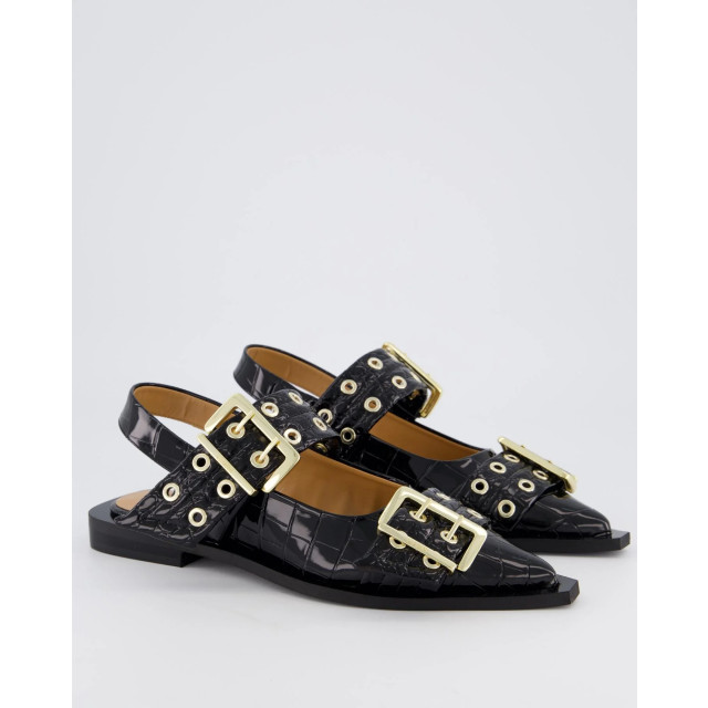 Ganni Dames chunky buckle ballerina auberg S2796-99 large