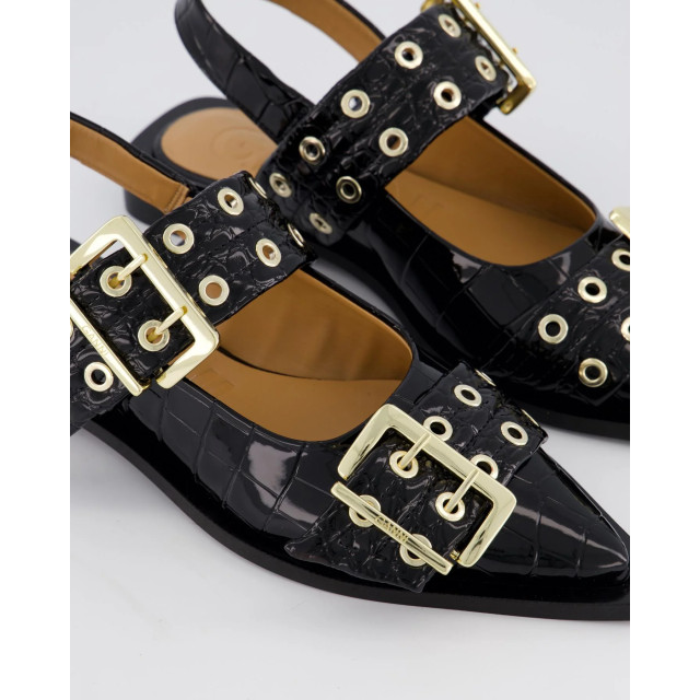 Ganni Dames chunky buckle ballerina auberg S2796-99 large