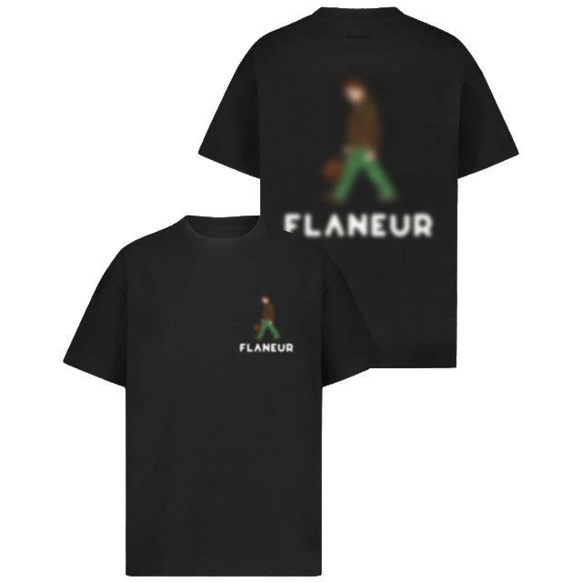 Flaneur Homme Heren blurred stroller t-shirt F15021-Black large