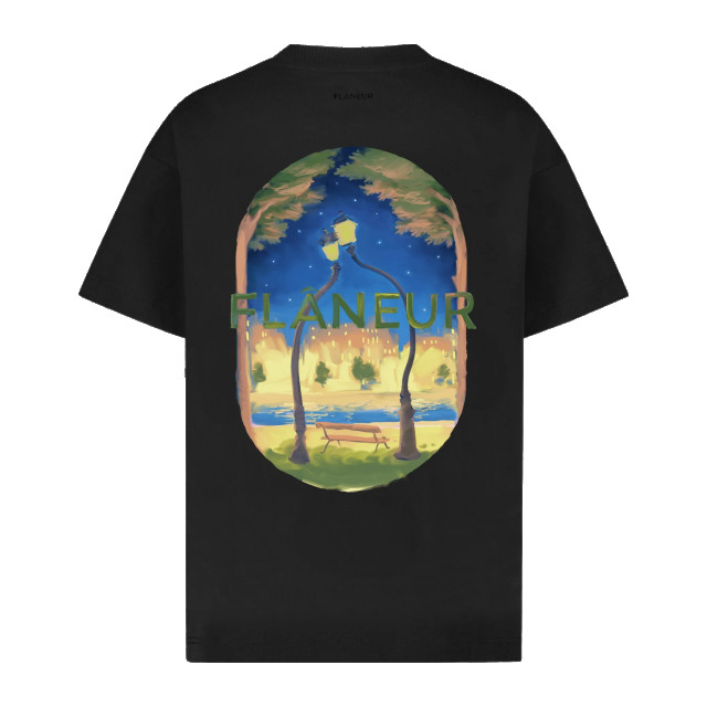 Flaneur Homme Heren lanterns of love t-shirt F15020-Black large