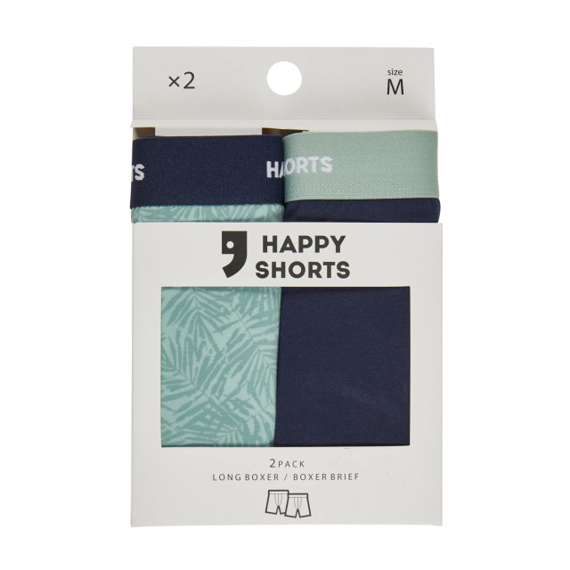Happy Shorts Heren boxershorts met lange pijpen boxer briefs palmbladeren print 2-pack HS-J-1183-LONG large