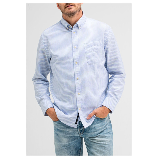 Butcher of Blue Aiden oxford bold stripe shirt lange mouw overhemden m2514018 M2514018 large