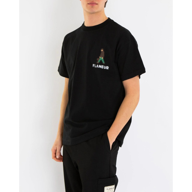 Flaneur Homme Heren blurred stroller t-shirt F15021-Black large