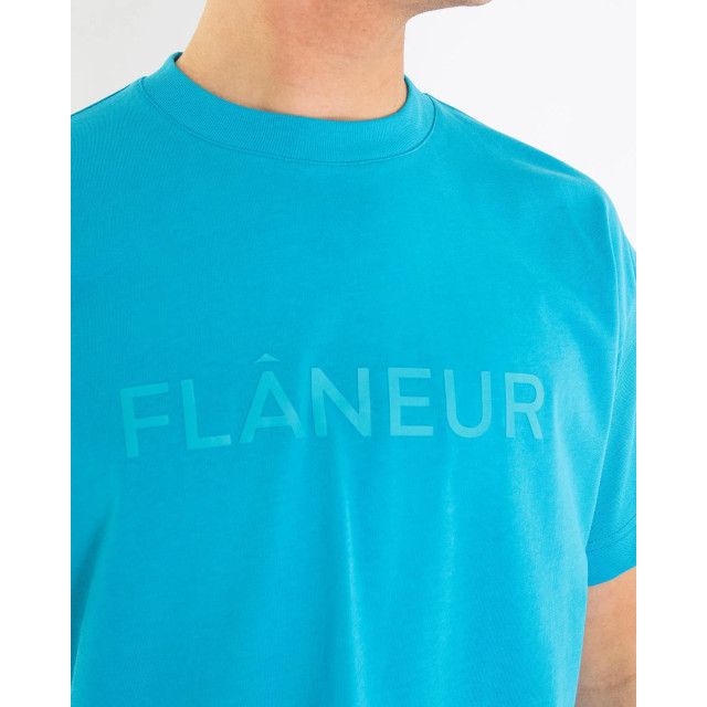 Flaneur Homme Heren tonal logo t-shirt F15084-Blauw large