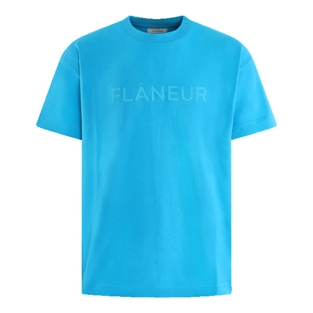 Flaneur Homme Heren tonal logo t-shirt F15084-Blauw large