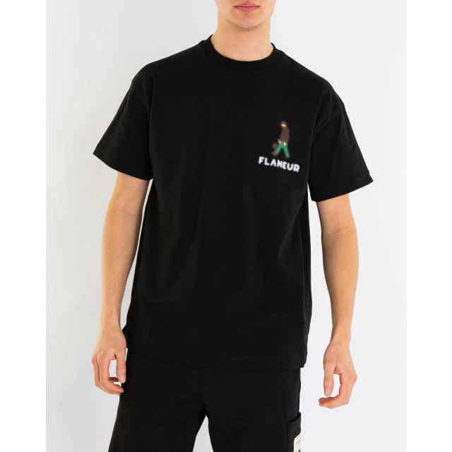 Flaneur Homme Heren blurred stroller t-shirt F15021-Black large