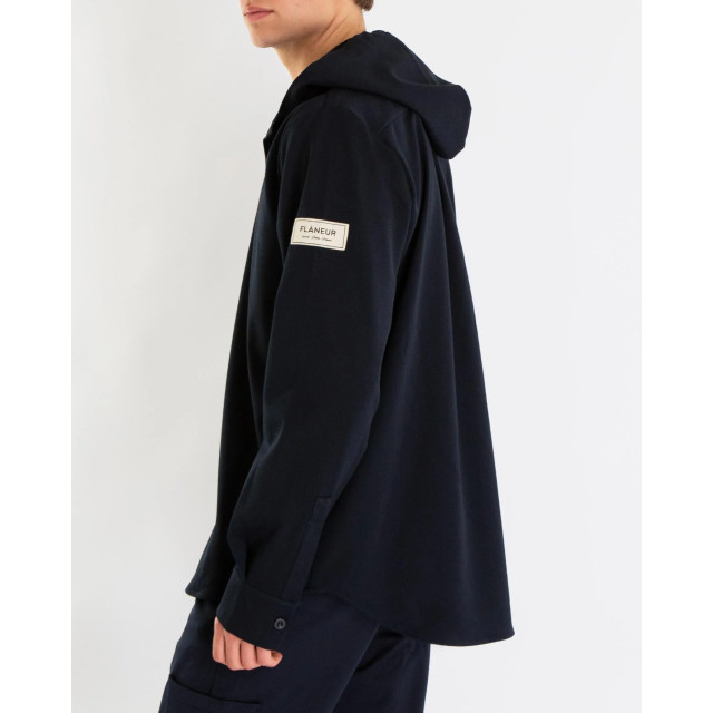 Flaneur Homme Heren atelier hooded shirt F14195-Navy large