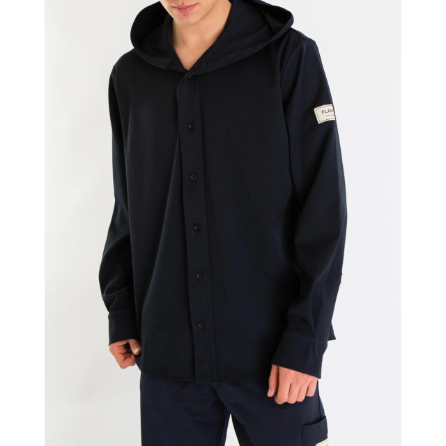 Flaneur Homme Heren atelier hooded shirt F14195-Navy large
