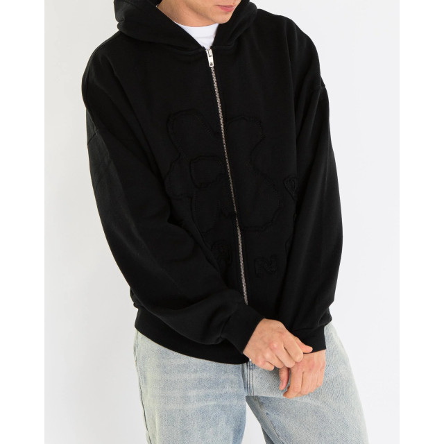 Flaneur Homme Heren blossom patches zip-up F15003-Black large
