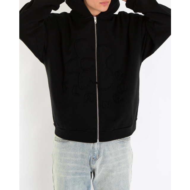 Flaneur Homme Heren blossom patches zip-up F15003-Black large