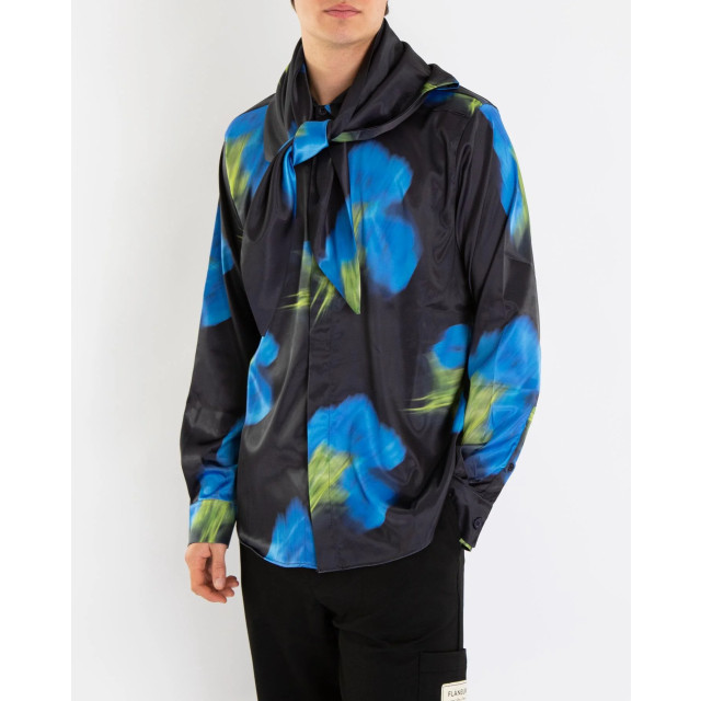 Flaneur Homme Heren blurred flower shirt F15015-Black large