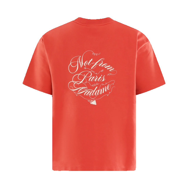 Drole De Monsieur Heren le t-shirt slogan vignes F-TS226-C0002-Light Red large