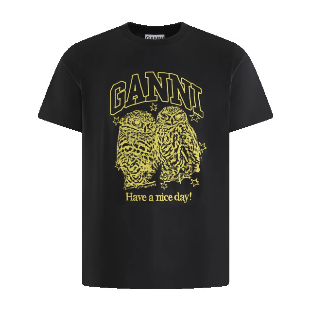 Ganni Dames owls relaxed t-shirt T4059-252 large