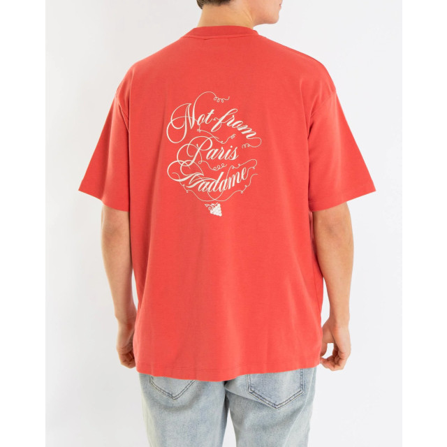 Drole De Monsieur Heren le t-shirt slogan vignes F-TS226-C0002-Light Red large