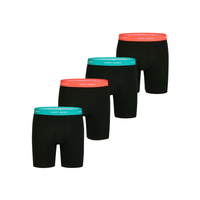 Happy Shorts Heren boxershorts met lange pijpen boxer briefs 4-pack neon effen HS-J-1115LONG-2x large