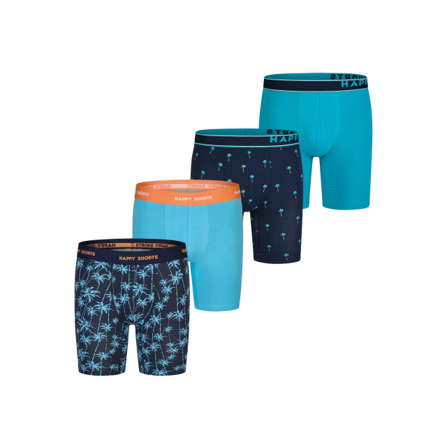 Happy Shorts Heren boxershorts met lange pijpen boxer briefs 4-pack palms blauw HS-J-870+1186-LONG large