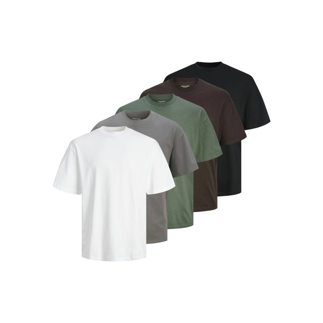 Jack & Jones Heren t-shirt jjhugo ronde hals effen 5-pack color 12284199-4835913 large
